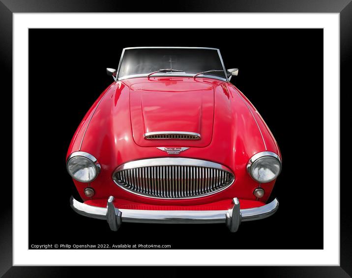Classic red Austin-Healey 3000  Framed Mounted Print by Philip Openshaw