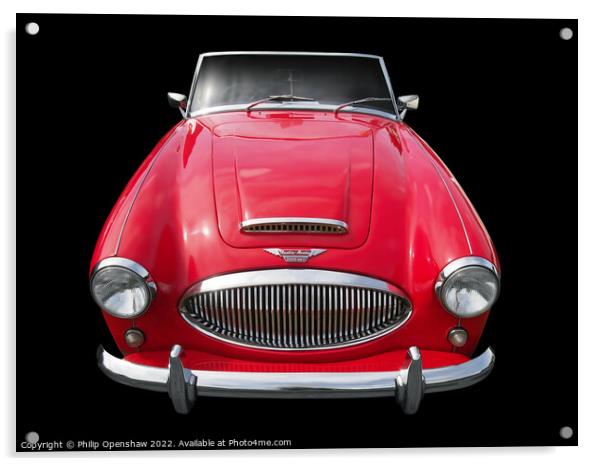 Classic red Austin-Healey 3000  Acrylic by Philip Openshaw