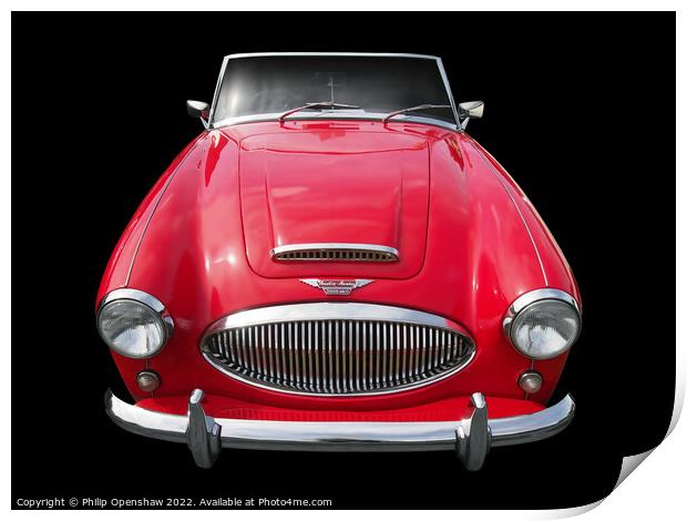 Classic red Austin-Healey 3000  Print by Philip Openshaw