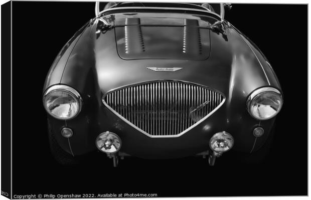 Black Austin-Healey 100m Sports Car Canvas Print by Philip Openshaw