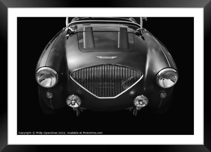 Black Austin-Healey 100m Sports Car Framed Mounted Print by Philip Openshaw