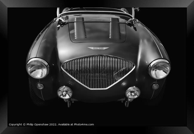 Black Austin-Healey 100m Sports Car Framed Print by Philip Openshaw
