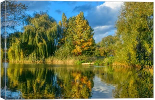Autumn by the lake 1 Canvas Print by Helkoryo Photography