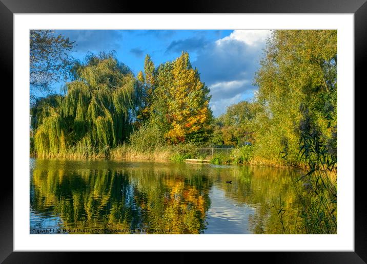 Autumn by the lake 1 Framed Mounted Print by Helkoryo Photography