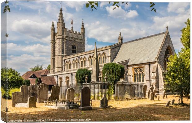 St Mary and All Saints church and churchyard, Old Beaconsfield,  Canvas Print by Kevin Hellon