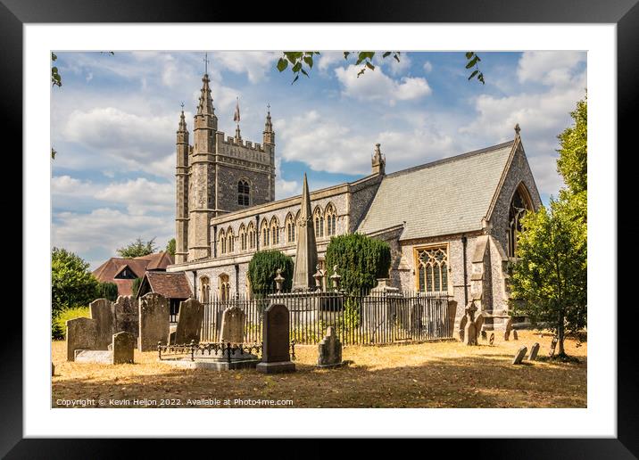 St Mary and All Saints church and churchyard, Old  Framed Mounted Print by Kevin Hellon