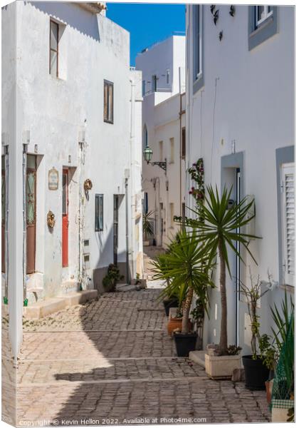 Old Street, Albufeira, Canvas Print by Kevin Hellon