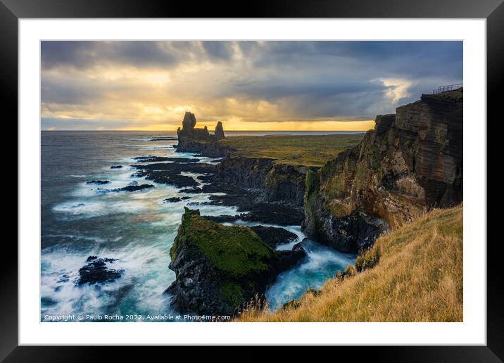 Cliffs of Londrangar, Iceland Framed Mounted Print by Paulo Rocha