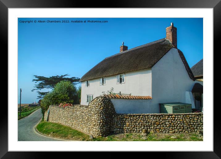 Seatown Cottage Dorset Framed Mounted Print by Alison Chambers