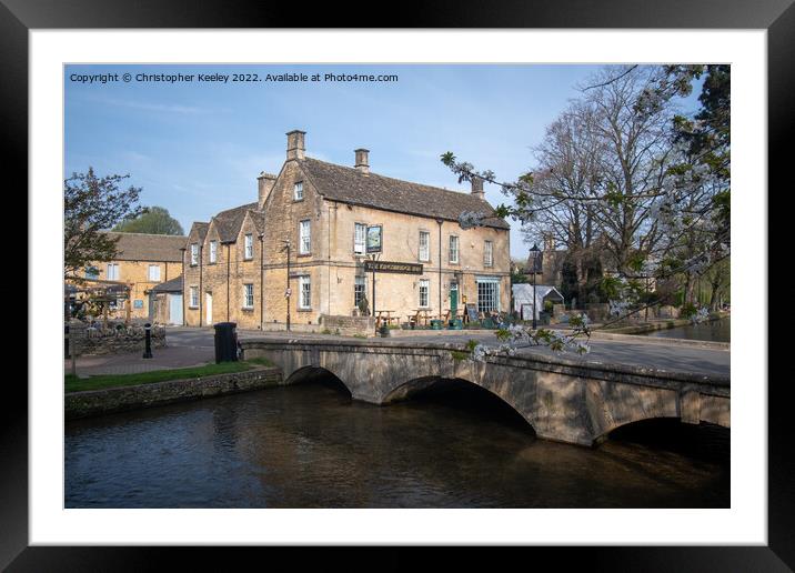 Bourton-on-the-Water in the Cotswolds Framed Mounted Print by Christopher Keeley