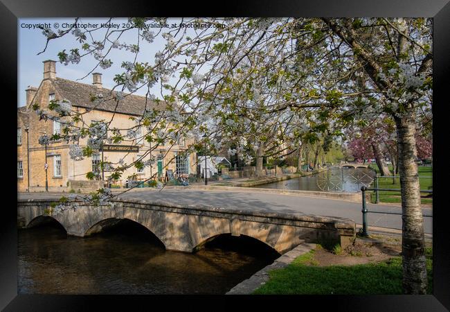Spring in Bourton-on-the-Water Framed Print by Christopher Keeley