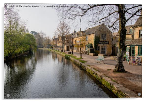 Early morning in Bourton-on-the-Water Acrylic by Christopher Keeley