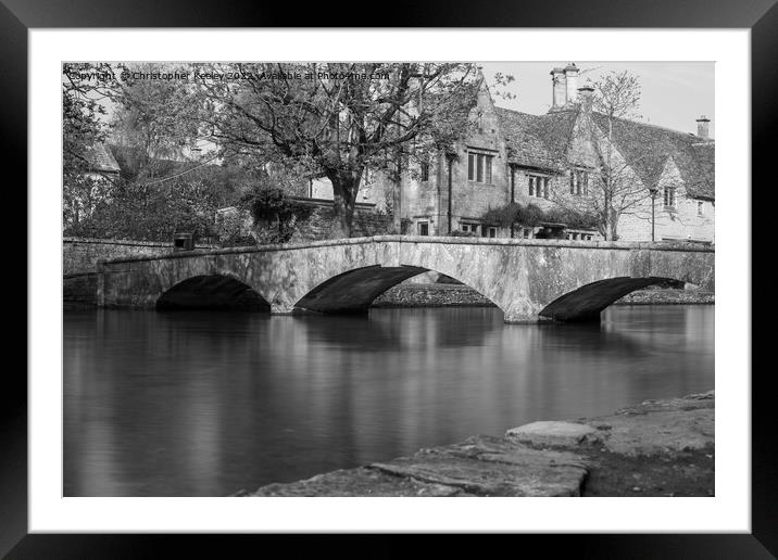 Enchanting Stone Bridge in Bourton-on-the-Water Framed Mounted Print by Christopher Keeley