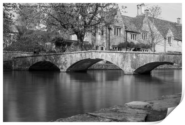 Enchanting Stone Bridge in Bourton-on-the-Water Print by Christopher Keeley