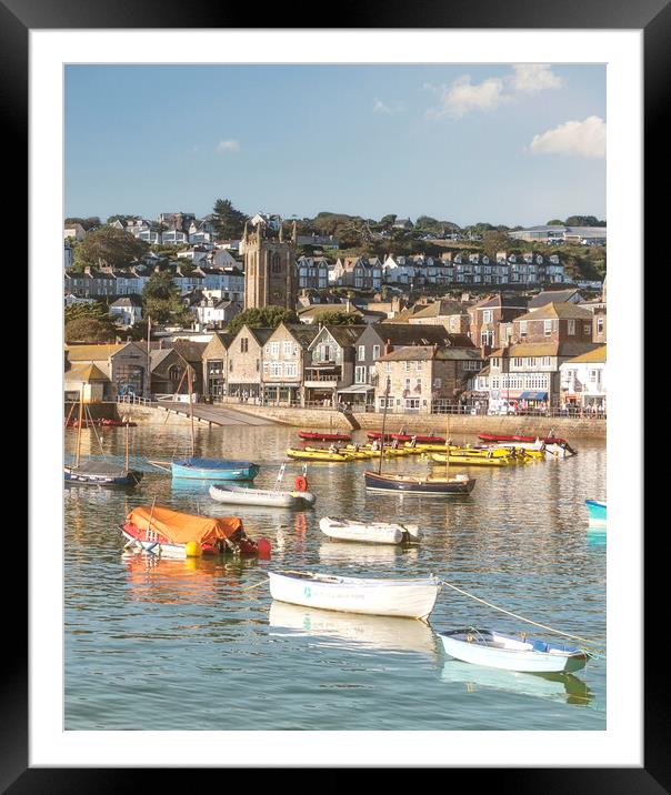 St Ives,Enchanting St Ives Harbour Light Framed Mounted Print by kathy white