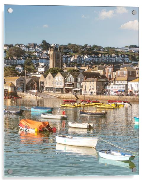 St Ives,Enchanting St Ives Harbour Light Acrylic by kathy white