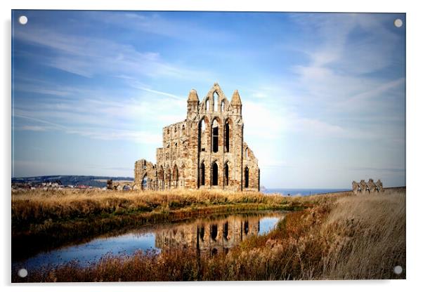 Whitby Abbey Acrylic by Catherine Joll