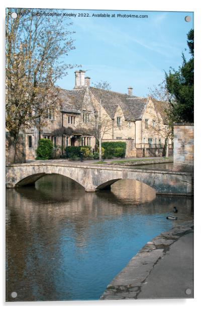 Bourton-on-the-Water in the Cotswolds Acrylic by Christopher Keeley