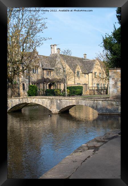 Bourton-on-the Water arched bridge, Cotswolds Framed Print by Christopher Keeley