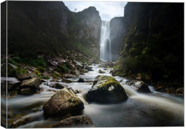 Wailing Widow Falls Assynt  Canvas Print by Anthony McGeever