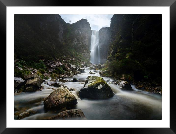 Wailing Widow Falls Assynt  Framed Mounted Print by Anthony McGeever