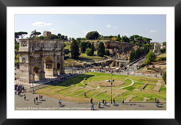 Arch Of Titus and the Roman Forum Framed Mounted Print by Darren Burroughs