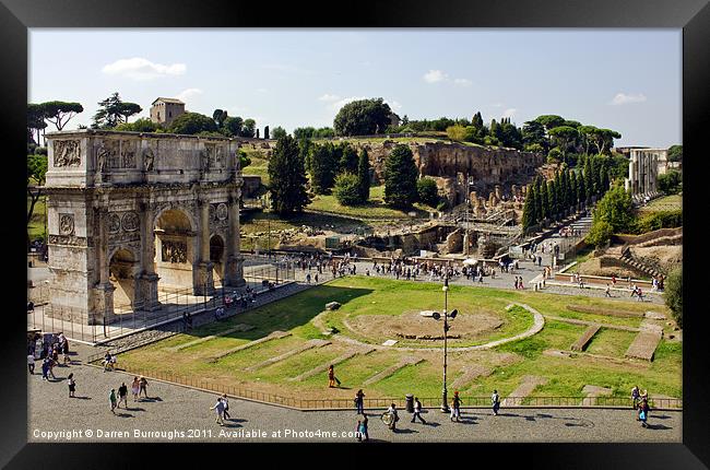 Arch Of Titus and the Roman Forum Framed Print by Darren Burroughs