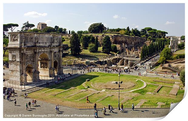 Arch Of Titus and the Roman Forum Print by Darren Burroughs