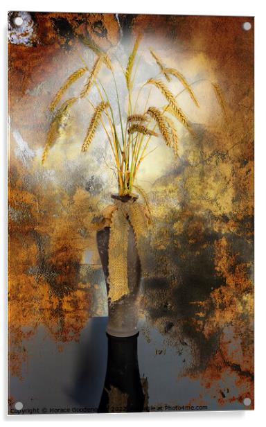 A vase of wheat Acrylic by Horace Goodenough