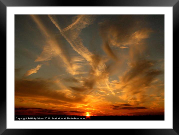 Air Traffic Sunset Framed Mounted Print by Nicky Vines