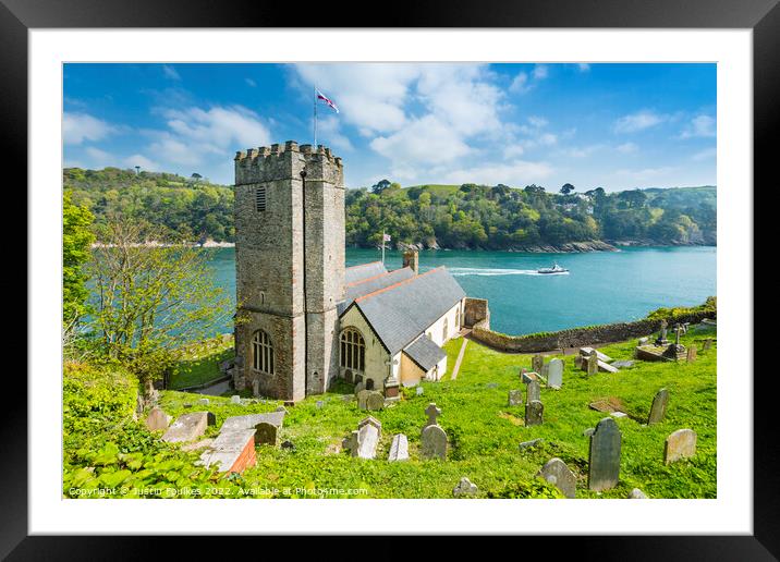St Petrox Church and the River Dart, Dartmouth Framed Mounted Print by Justin Foulkes