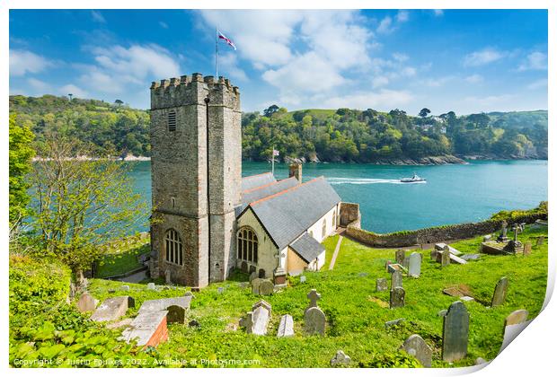 St Petrox Church and the River Dart, Dartmouth Print by Justin Foulkes