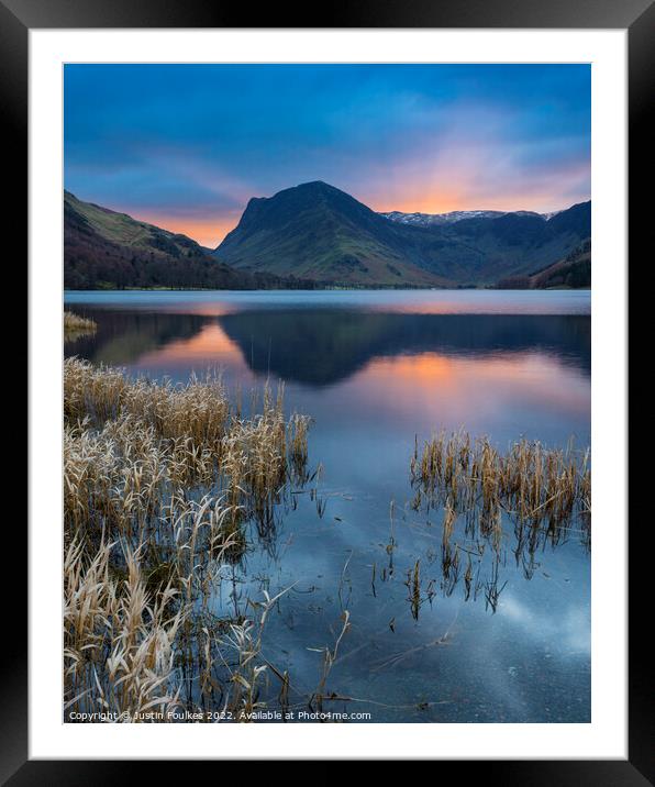 Fleetwith Pike from Buttermere, Lake District, UK Framed Mounted Print by Justin Foulkes