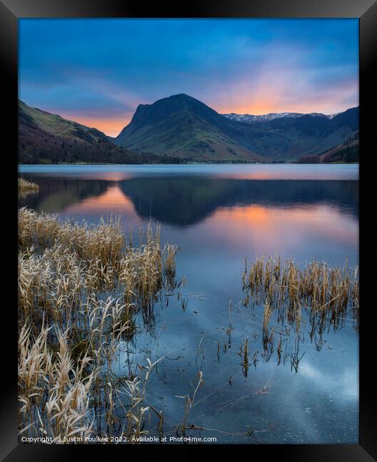 Fleetwith Pike from Buttermere, Lake District, UK Framed Print by Justin Foulkes