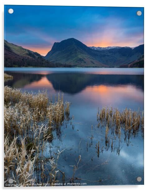 Fleetwith Pike from Buttermere, Lake District, UK Acrylic by Justin Foulkes