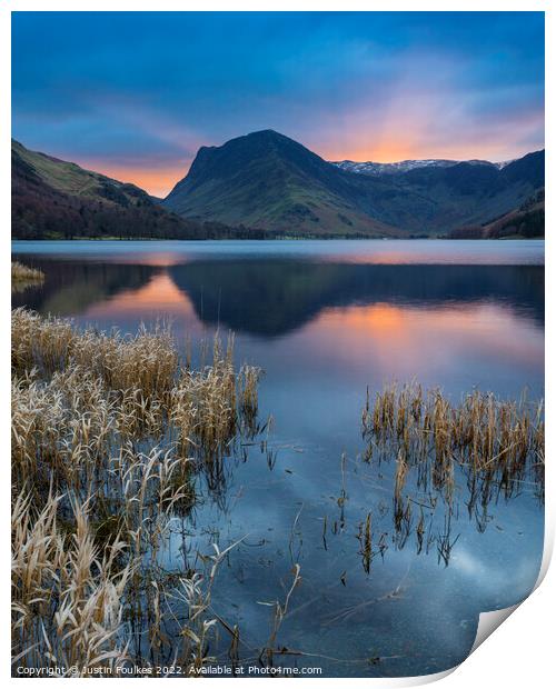 Fleetwith Pike from Buttermere, Lake District, UK Print by Justin Foulkes