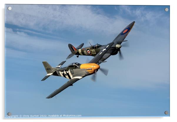 Mustang and Spitfire Acrylic by Chris Gurton