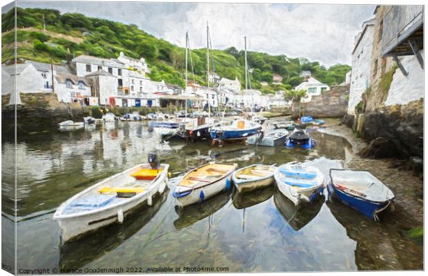  Polperro Harbour Canvas Print by Horace Goodenough