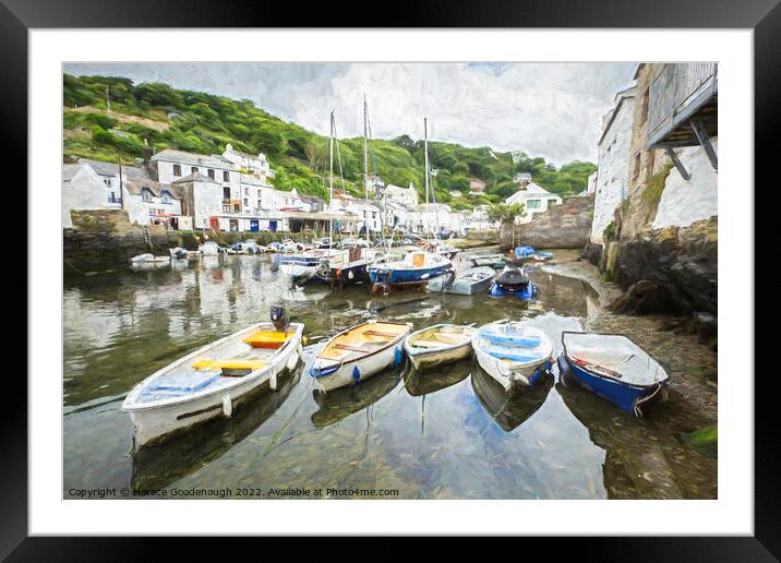 Polperro Harbour Framed Mounted Print by Horace Goodenough
