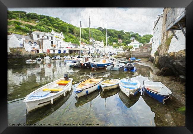  Polperro Harbour Framed Print by Horace Goodenough