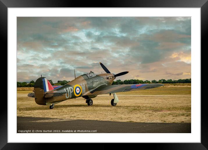 Hawker Hurricane Framed Mounted Print by Chris Gurton