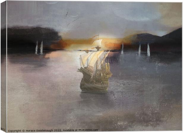Sailing into the sunset Canvas Print by Horace Goodenough