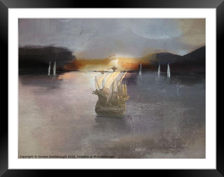 Sailing into the sunset Framed Mounted Print by Horace Goodenough
