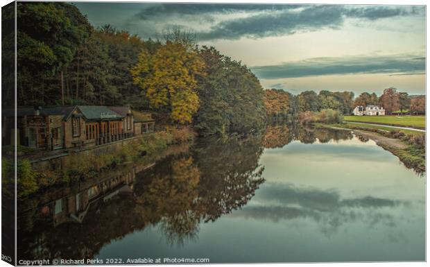 Autumn colours in Roberts Park - Saltaire Canvas Print by Richard Perks