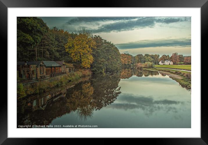 Autumn colours in Roberts Park - Saltaire Framed Mounted Print by Richard Perks