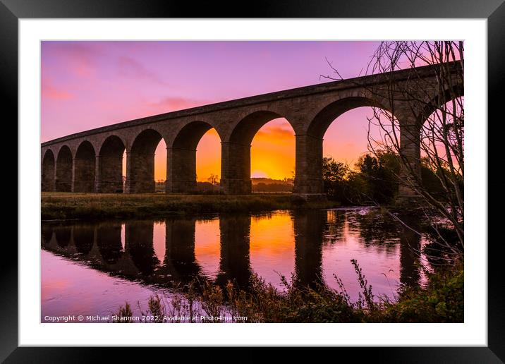 Arthington Viaduct (Wharfedale Viaduct) Sunrise Framed Mounted Print by Michael Shannon
