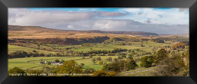 Upper Teesdale from Middle Side Panorama Framed Print by Richard Laidler