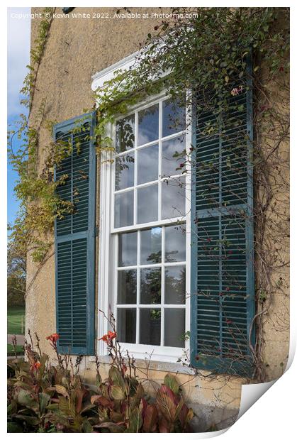 Old wooden shutters Print by Kevin White