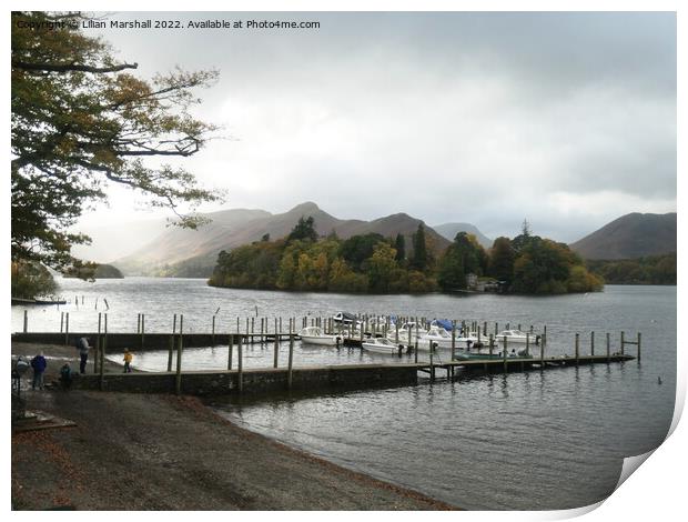Stormy over Derwentwater Print by Lilian Marshall