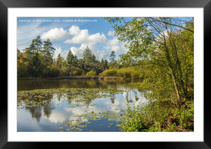 Hensol Forest Lake in Autumn  Framed Mounted Print by Nick Jenkins
